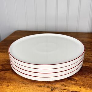 4 RARE Vintage Melitta Friesland Germany Bread Dessert Plates Life 5112 Red MCM